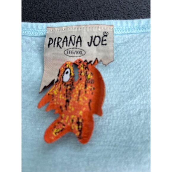 Pirana Joe Roatan Tank Top Light Blue Pirate Ship Graphic Men's XXL - Picture 6 of 10